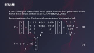 Perancangan Kontroler Linear Quadratic Regulator Diskrit (LQR-Diskrit ...