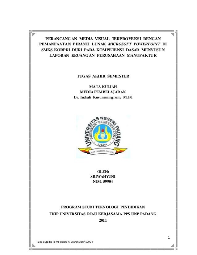 Perancangan Media Sriwahyuni
