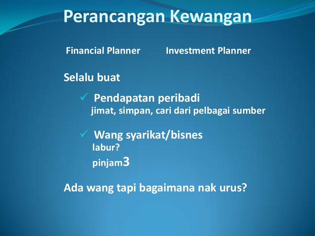 Perancangan perniagaan & kewangan