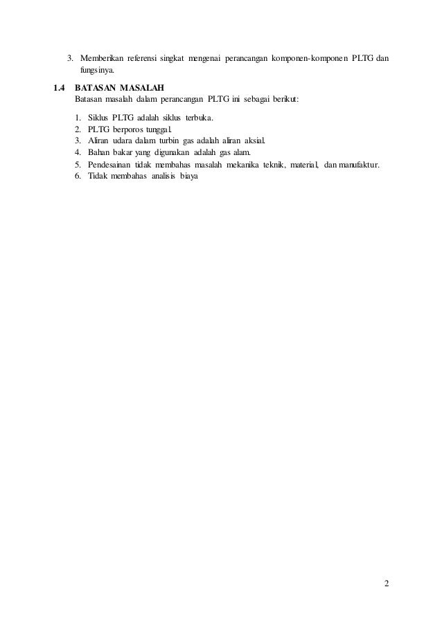 Perancangan PLTG Perancangan PLTG