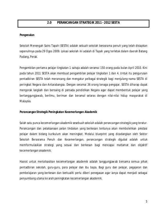 Perancangan strategik sesta