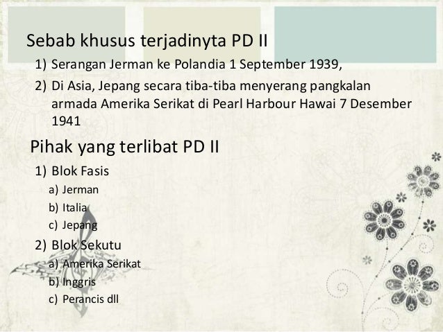 Sebab Khusus Perang Dunia 2 Guru Galeri