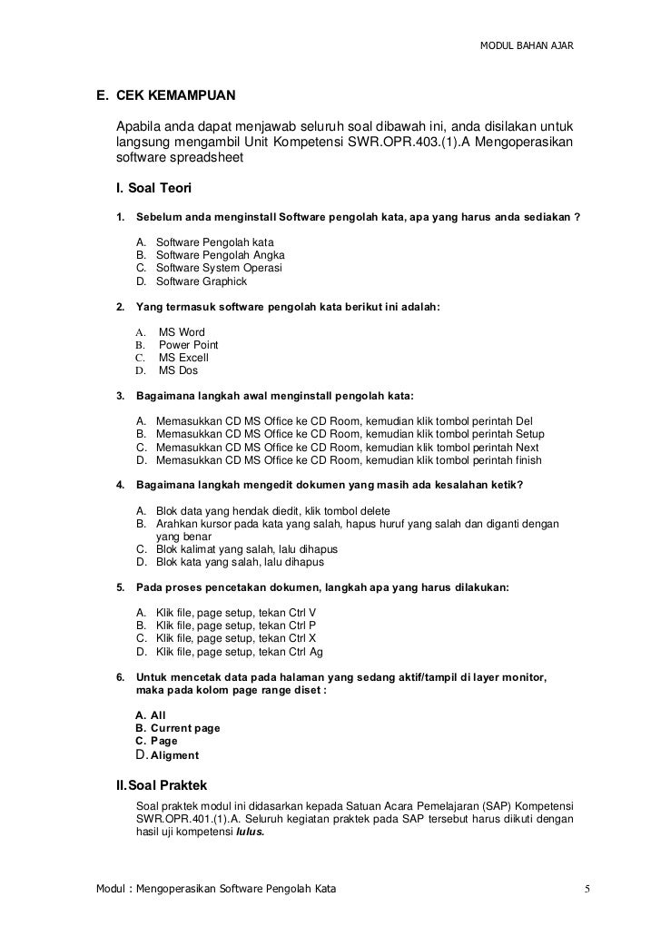 Perangkat Lunak Pengolah Kata