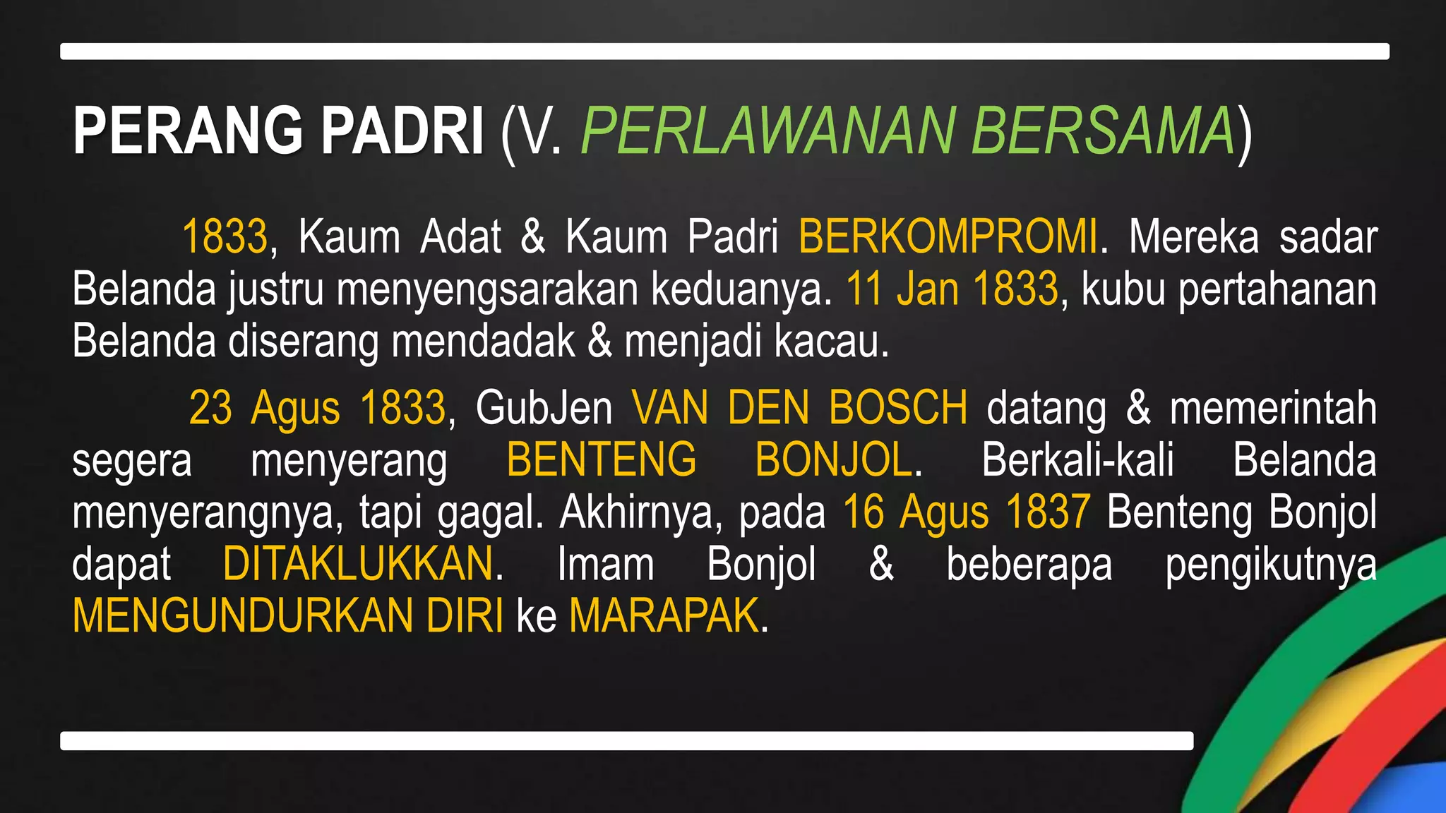 Sejarah perang padri perang diponegoro ppt