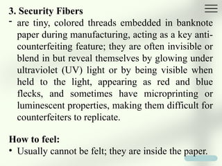 Comprehensive Guide to Banknote Security Features and Verification | PPTX