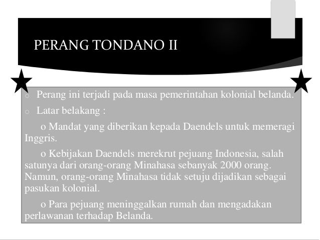 PERANG TONDANO I DAN II