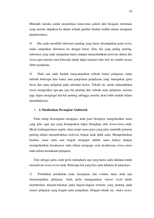 Peran Guru Sebagai Motivator