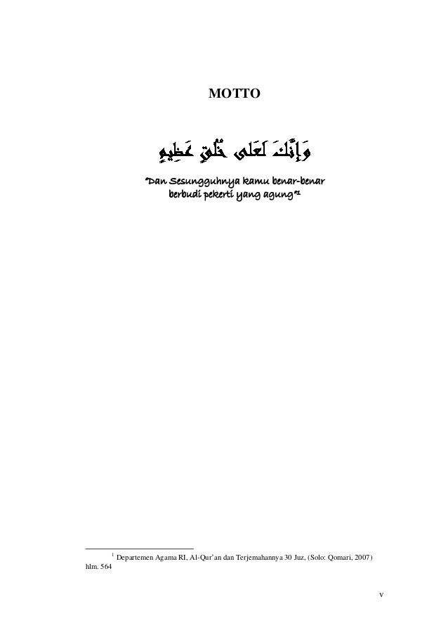 Contoh Motto Skripsi Ayat Al Quran Gambaran