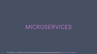 | OOP 2017 | A Hitchhiker’s Guide to the Cloud Native Stack | @adersberger @LeanderReimer #cloudnativenerd #qaware
MICROSERVICES
15
 