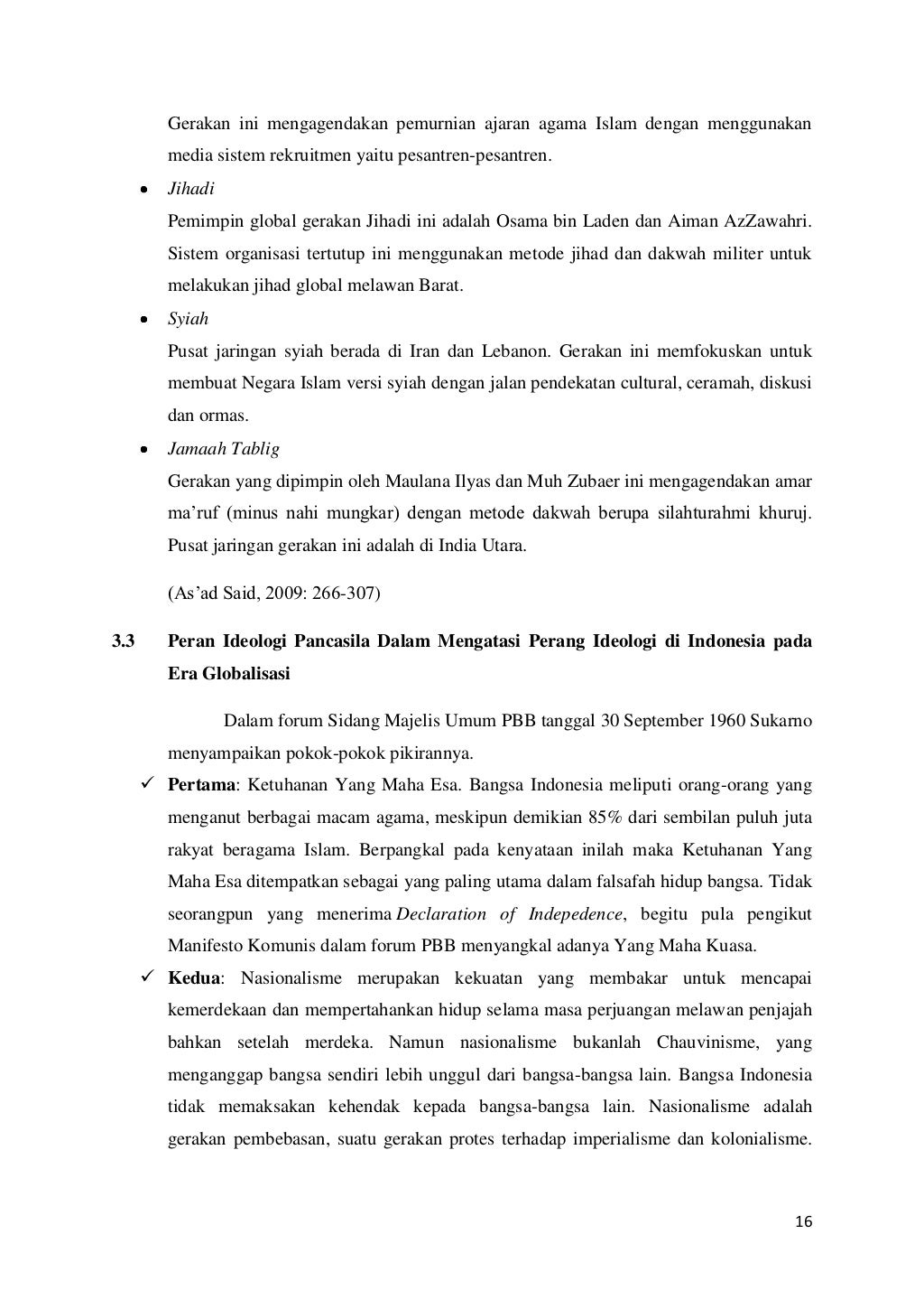 Peran ideologi pancasila dalam mengatasi perang ideologi