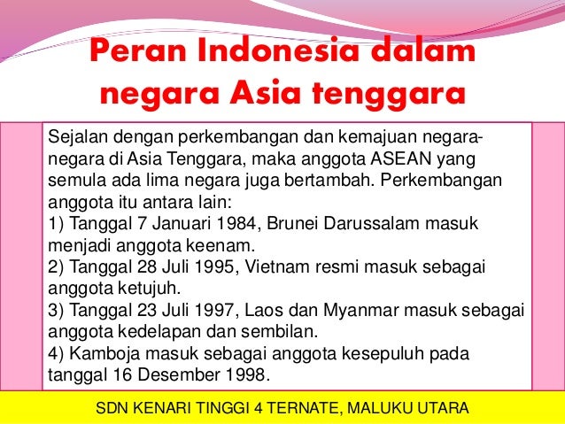 Peran Indonesia Dalam Negara Asia Tenggara