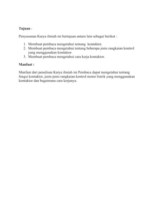 simbol kontaktor elektromagnetik dalam sistem kontrol listrik