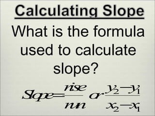 What is the formula used to calculate slope?