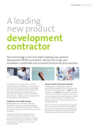 Pera Technology - Innovation in action
