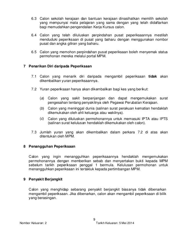 Peraturan Dan Skema Peperiksaan Stpm 2015 Terkini