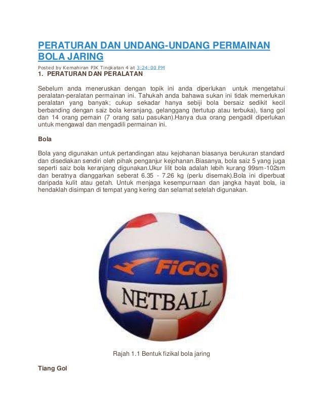 Peraturan dan undang bola jaring Peraturan dan undang bola jaring