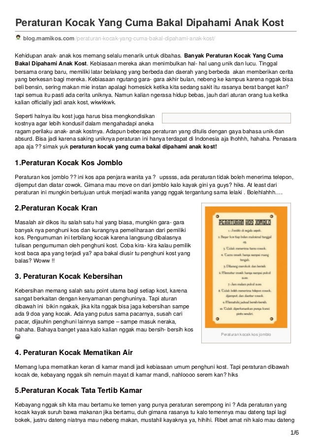 Peraturan Kocak Yang Cuma Bakal Dipahami Anak Kost Blog Mamikos Com Peraturan Kocak Yang Cuma Bakal Dipahami Anak Kost Blog Mamikos Com