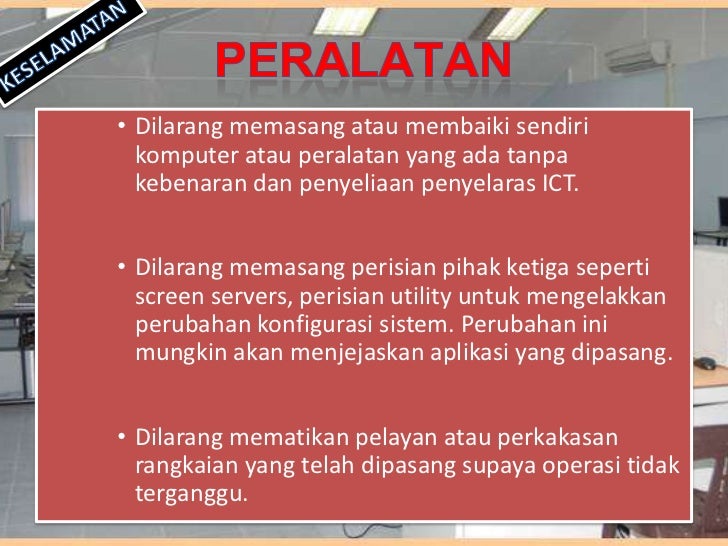 Peraturan makmal komputer dan etika penggunaan internet