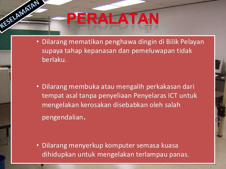 Peraturan makmal komputer dan etika penggunaan internet