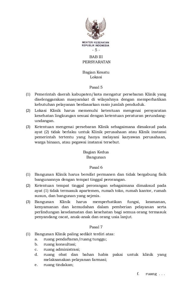 Peraturan Menteri Kesehatan No 9 Tahun 2014 Tentang Klinik