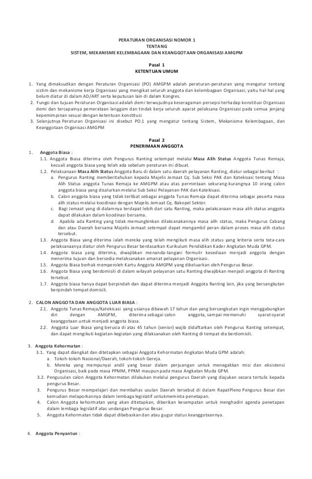 Peraturan Organisasi