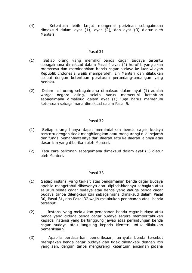 Peraturan pemerintah ttg cagar budaya