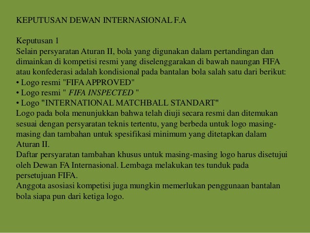 Peraturan permainan sepak bola