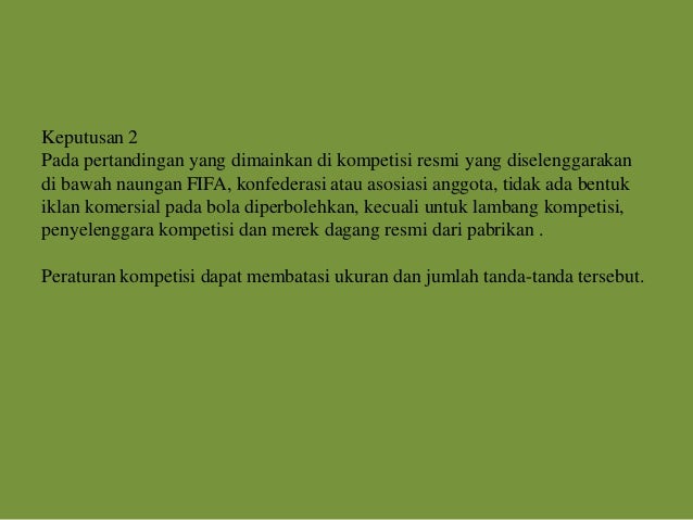 Peraturan Permainan Sepak Bola