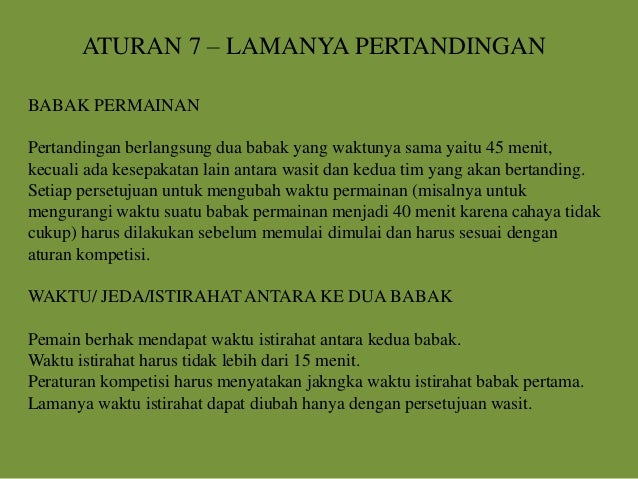 Peraturan Permainan Sepak Bola