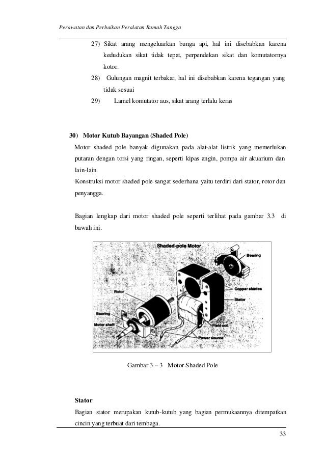 Perawatan dan perbaikan peralatan listrik rumah tangga 