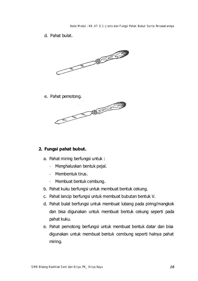 Perawatan pahat bubut kayu