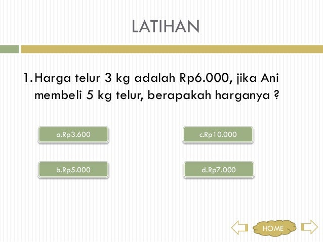 Perbandingan Senilai Dan Berbalik Nilai
