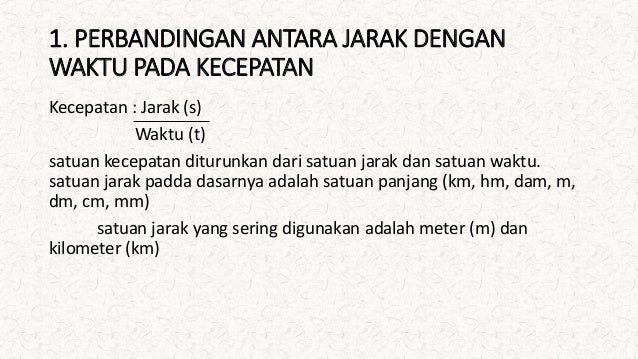 Perbandingan Dua Besaran Yang Berbeda