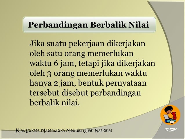 Perbandingan senilai dan berbalik nilai