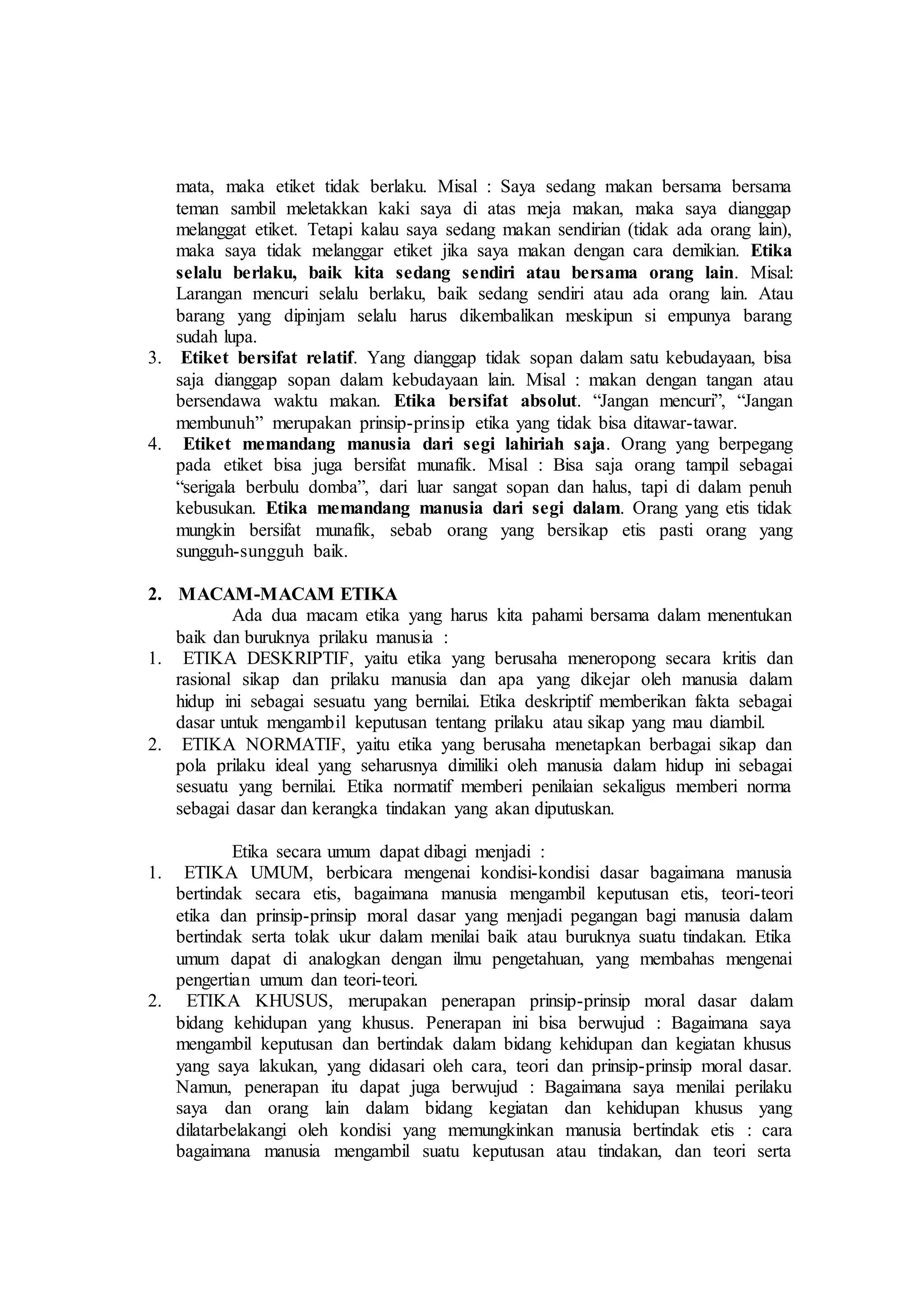 Perbedaan antara etika dan etiket docx