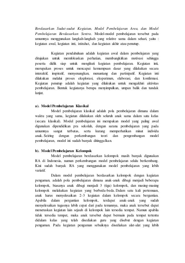 Perbedaan antara pendekatan strategi metode model kelompok 