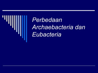 Perbedaan
Archaebacteria dan
Eubacteria
 