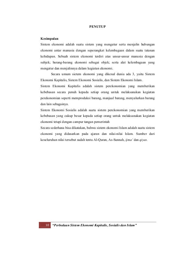 Perbedaan ekonomi kapitalisme sosialisme dan islam Perbedaan ekonomi kapitalisme sosialisme dan islam
