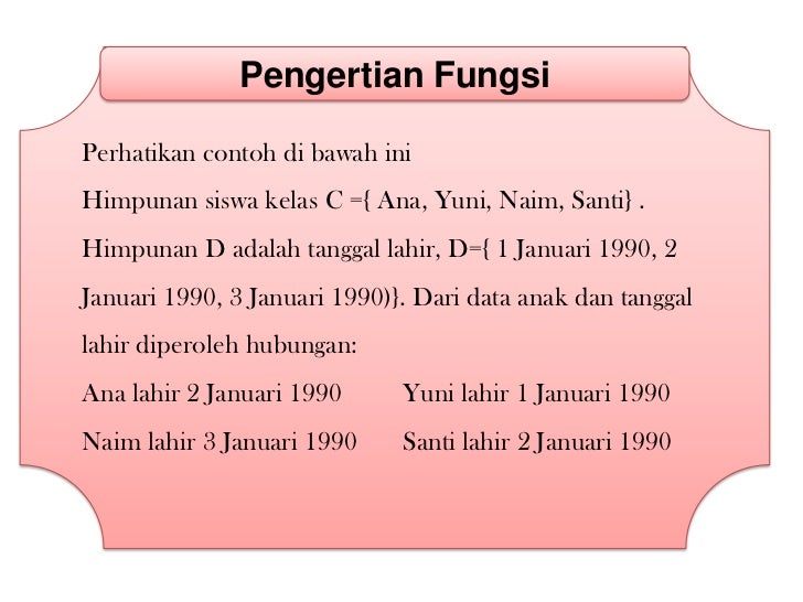 Perbedaan fungsi dan relasi