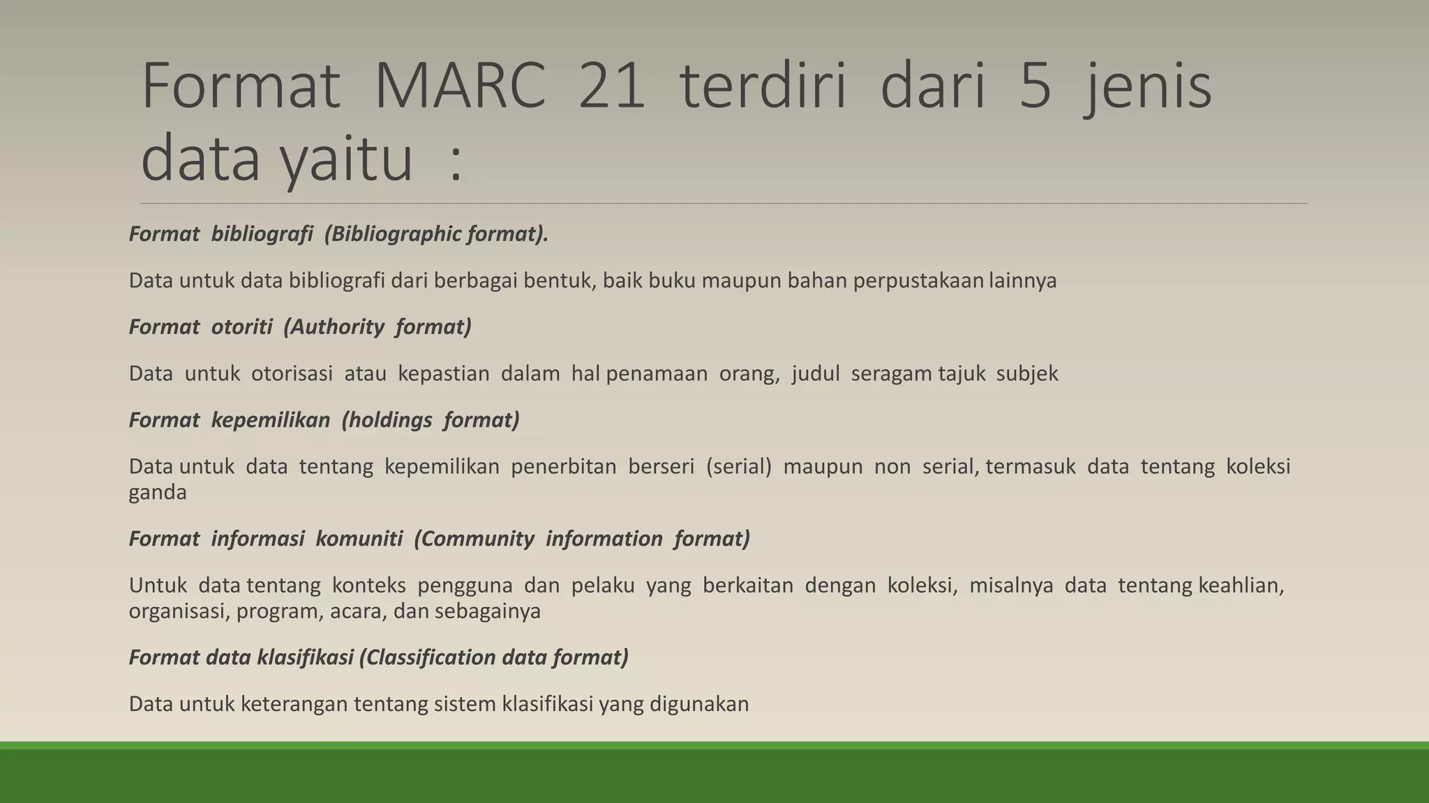 Perbedaan marc dan dublin core sebagai pangkalan data | PPTX