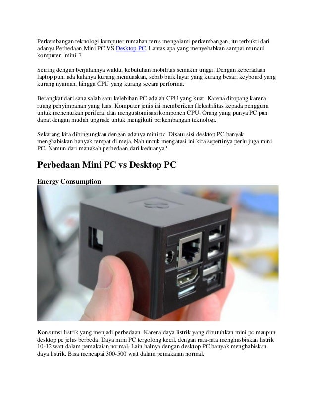 Perbedaan mini pc vs desktop pc