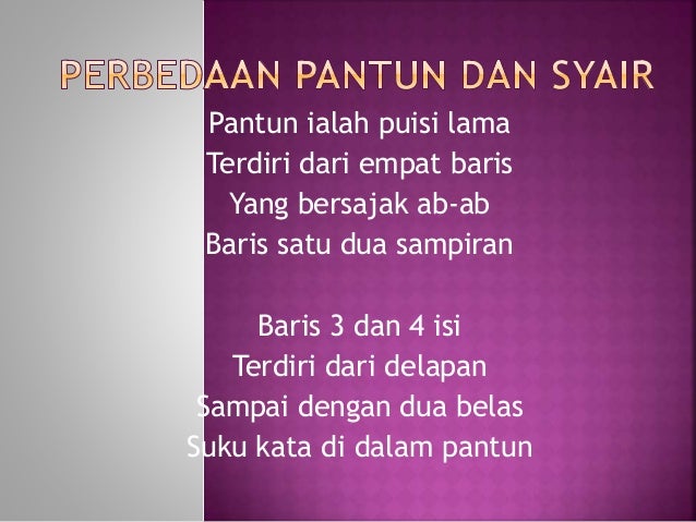 Perbedaan pantun dan syair