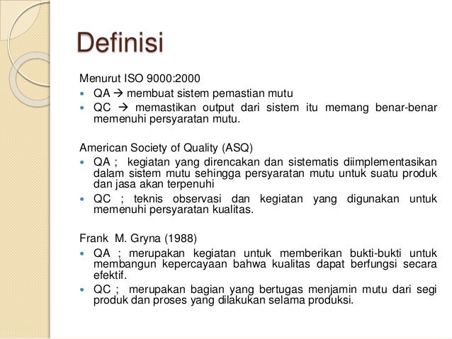 Perbedaan Qa Dan Qc