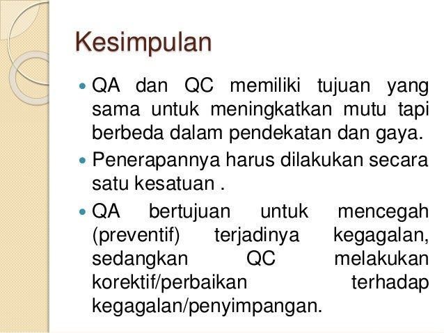 Perbedaan Qa Dan Qc