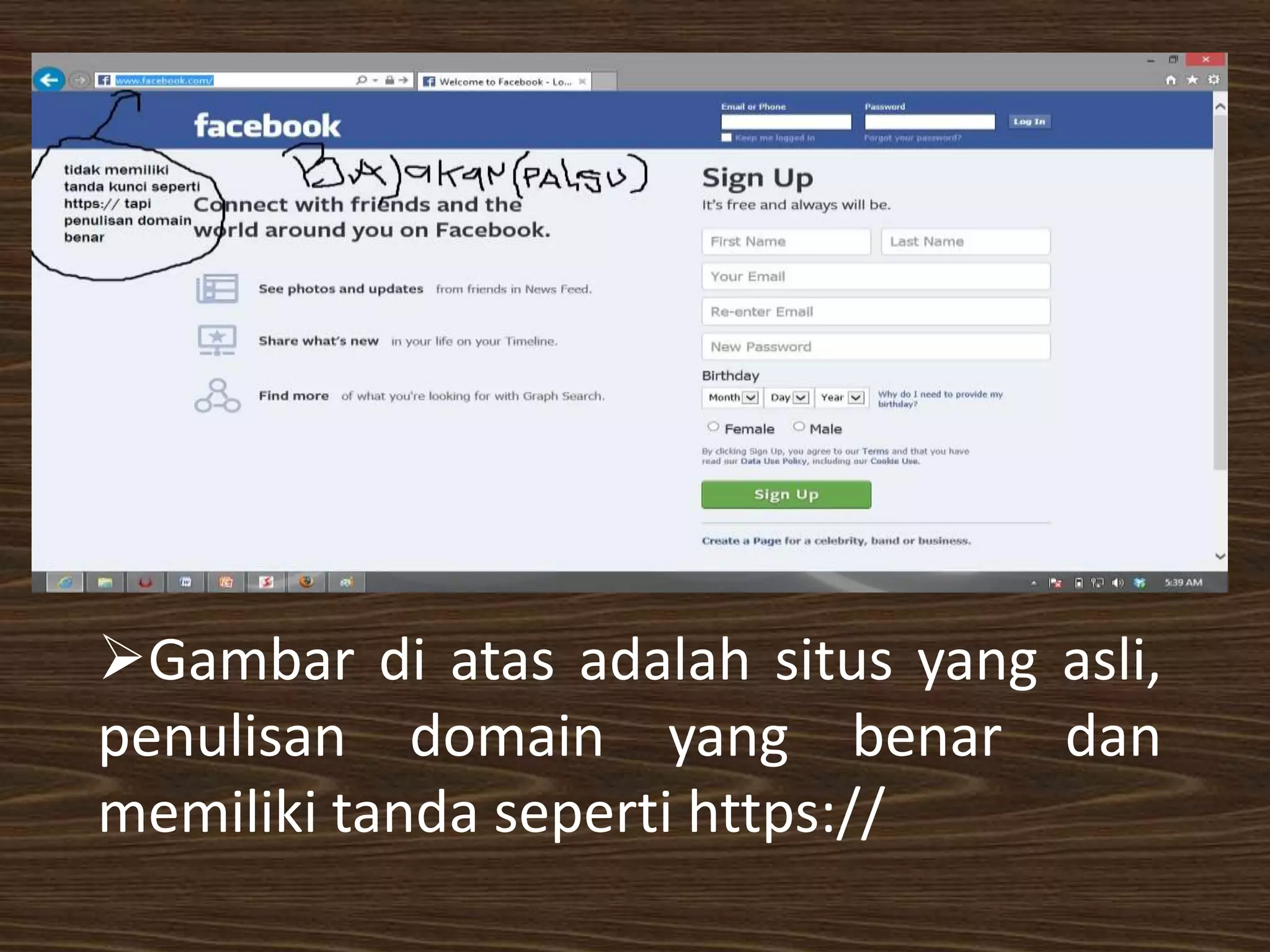 Perbedaan situs palsu dan asli | PPT