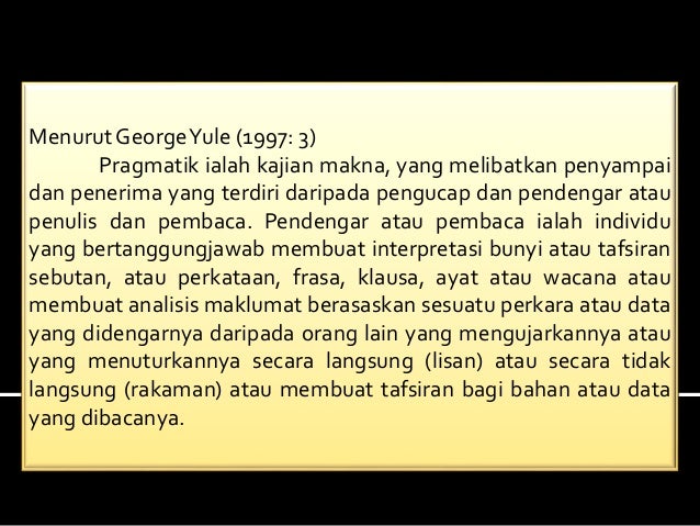 Perbezaan simantik dan pragmatik