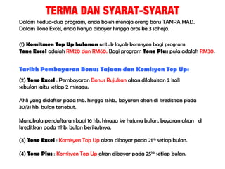 Perbezaan tone excel dan tone plus