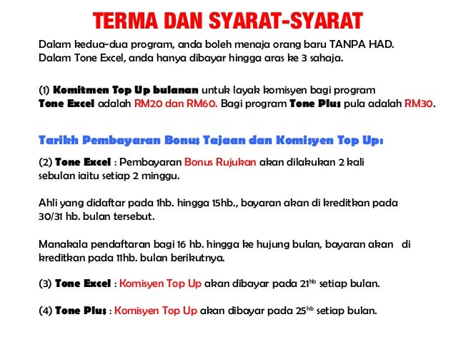 Perbezaan tone excel dan tone plus