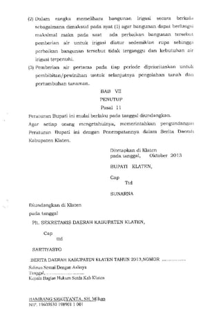 Perbub no 40 tahun 2013