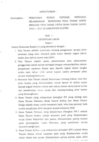 Perbub no 40 tahun 2013